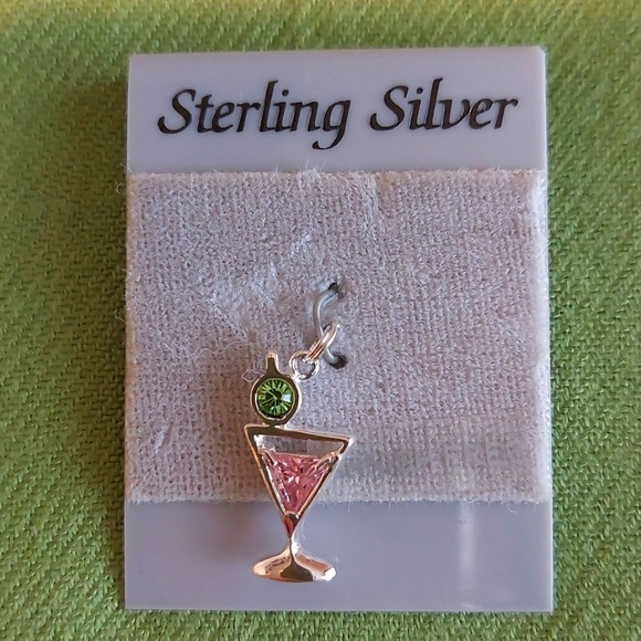 Sterling Silver Martini Charm - Picture 1 of 1